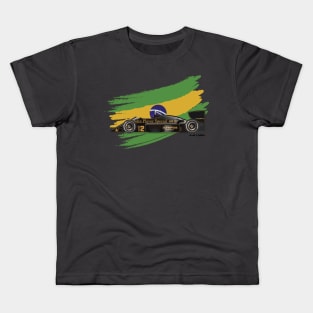Ayrton Senna's Lotus 97T Formula 1 racecar by @axelrosito Kids T-Shirt